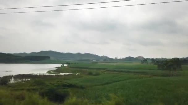 Rurale Sud Della Cina Vista Dalla Finestra Treno Alta Velocità — Video Stock