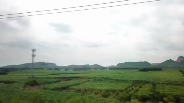 Blick Aus Dem Fenster Des Hochgeschwindigkeitszuges Richtung Süden — Stockvideo