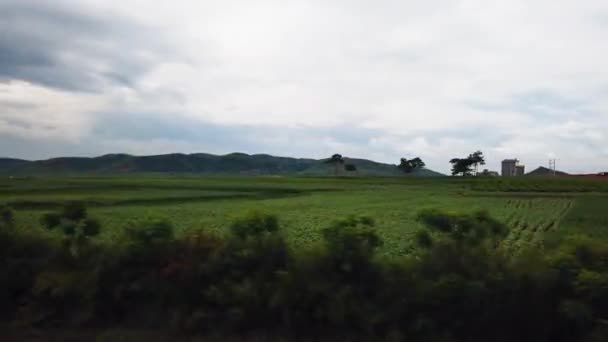 Lantligt Läge Södra Kina Från Snabbtågs Fönstret — Stockvideo