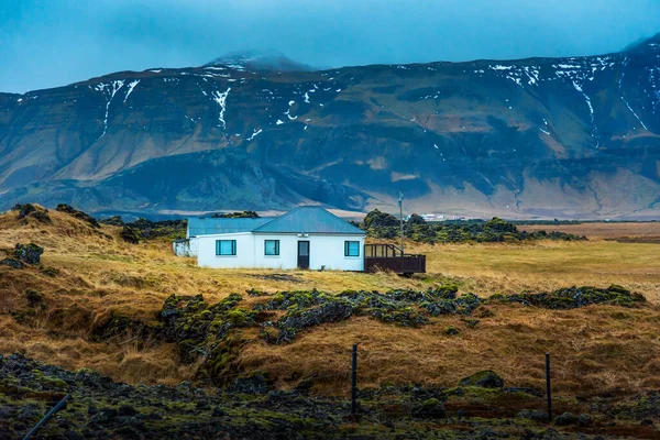 Petite Maison Isolée Islande Sur Route Cercle Vie Distance Isolement — Photo