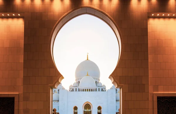 Sheikh Zayed Velká Mešita Abú Zabí Spojené Arabské Emiráty Panoramatický — Stock fotografie