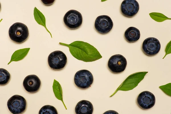 Blueberry Φρούτων Επίπεδη Lay Φόντο Κορυφή Άποψη — Φωτογραφία Αρχείου