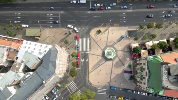 Vista Aérea Calle Knez Mihajlova Centro Belgrado Capital Serbia Amanecer — Vídeo de stock