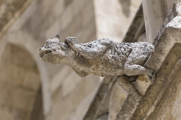 Bir katedral bir cephe üzerinde çirkin yaratık