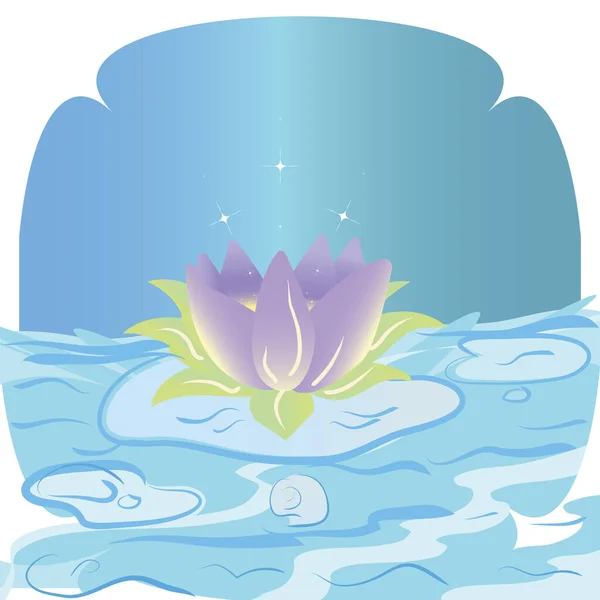 Kwiat Lilii Wodnej Kwiat Lotosu Wektor — Wektor stockowy