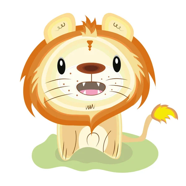 Cartoon of a lion kawaii — Stock Vector