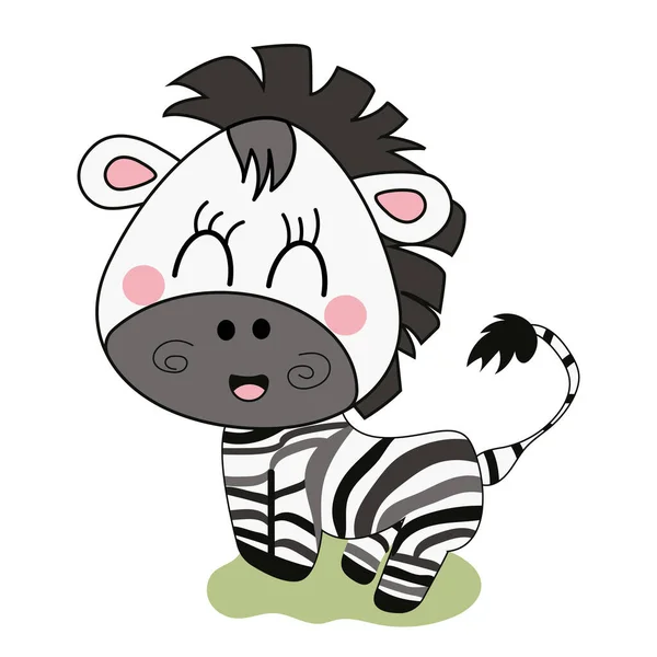 Zebra feliz kawaii —  Vetores de Stock