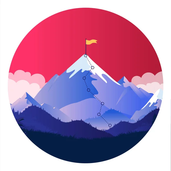 Гірський Скелелазіння Вершину Ділова Подорож Шлях Успіху Досягнення Концепції Цілей — стоковий вектор