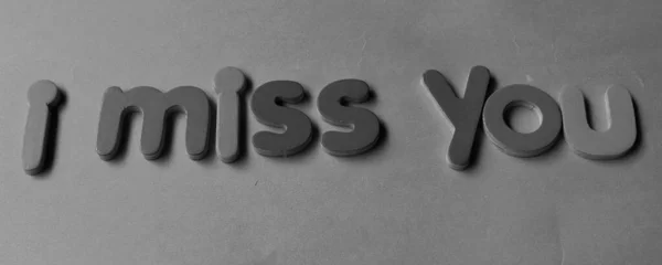 Miss You Card Pink Background Miss You Concept Colored Letter — Stock Photo, Image