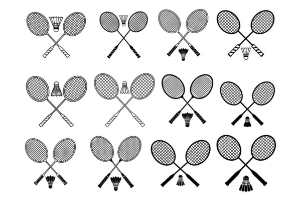 Bu badminton raketi ve mekik horozu deseniyle oynamaya hazır olun, spor meraklıları ve aktif yaşam tarzı tasarımları için mükemmel.