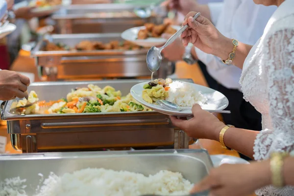 Buffetvoeding Cateringparty Restaurant Mini Hapjes Snacks Hapjes — Stockfoto