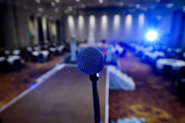 Mikrofon Scen Högtalare Konferens — Stockfoto