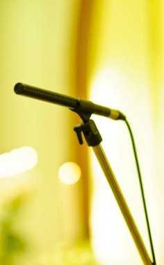 mikrofon sahnede, hoparlör, konferans