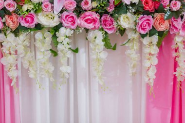 düğün çiçeği arka planı, renkli arkaplan, taze gül, bir demet çiçek