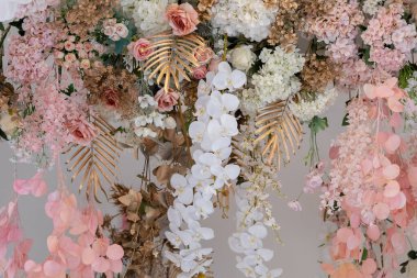 Çiçek arkaplanı, fon dekorasyonu, gül deseni, renkli arkaplan, bir demet çiçek.