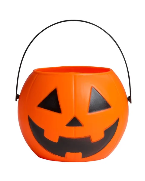 Cubo Tradicional Jack Lantern Para Celebración Halloween Naranja Calabaza Miedo —  Fotos de Stock