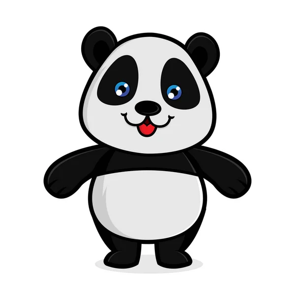 Panda smiling isolated in white background