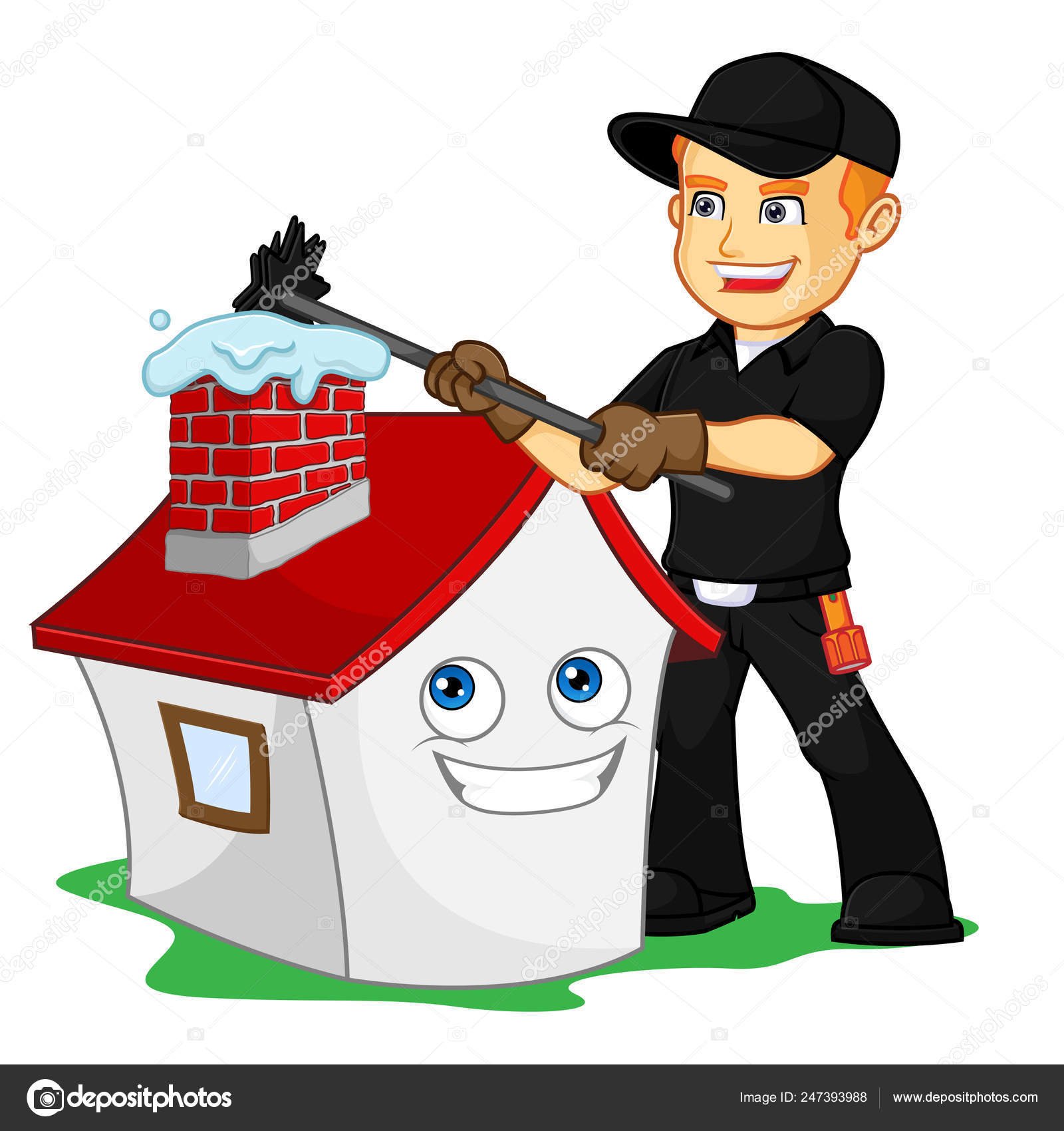 Chimney Sweeper Sweeping Chimney Cartoon Illustration Can Download Vector Format Stock Vector C Bamztoon 247393988 Моряк страшные рисунки рисунки места. https depositphotos com 247393988 stock illustration chimney sweeper sweeping chimney cartoon html