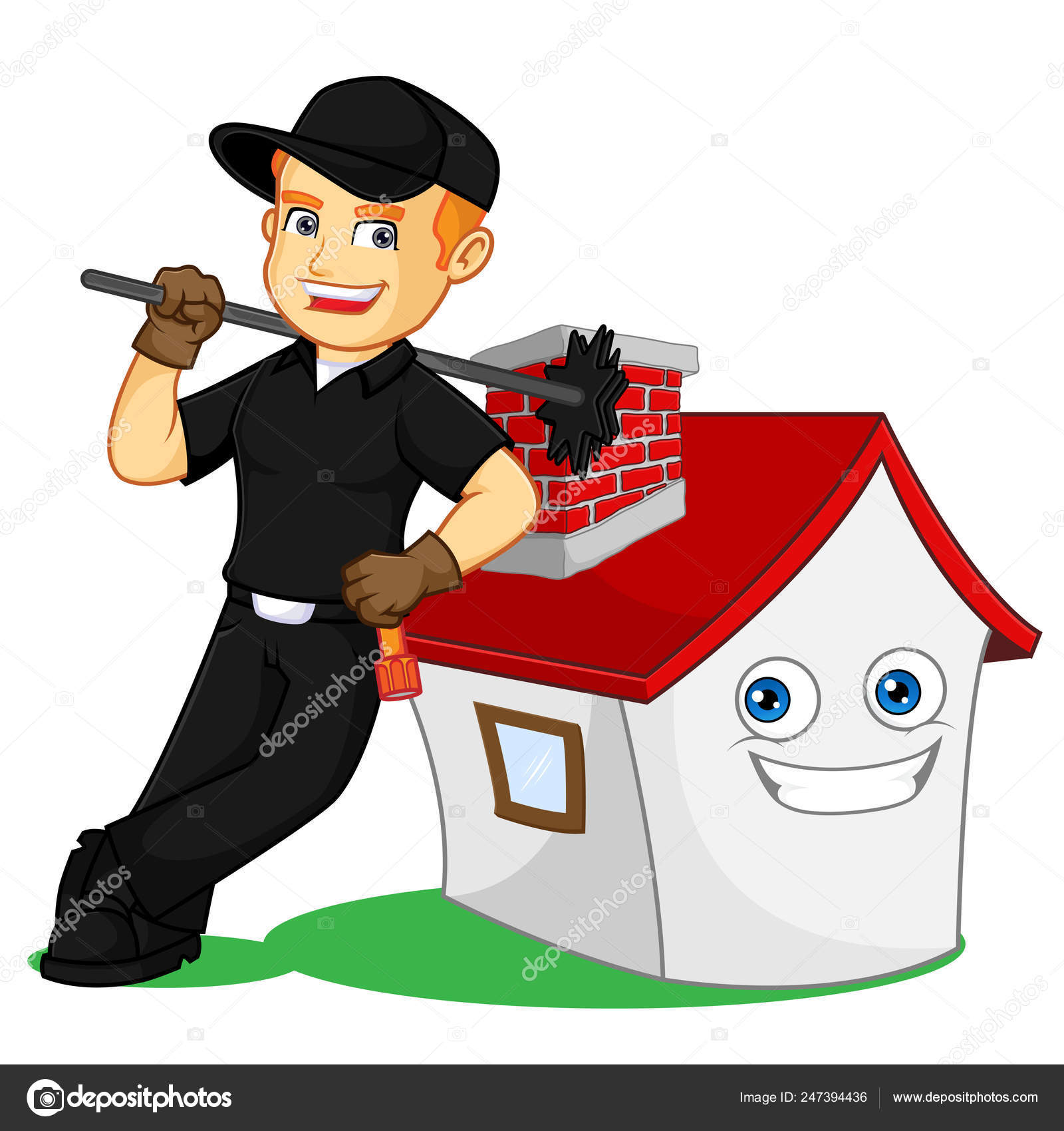 Chimney Sweeper Leaning House Cartoon Illustration Can Download Vector Format Stock Vector Image by ©bamztoon #247394436 Chimney Sweeper Leaning House Cartoon Illustration Can Download Vector Format Stock Vector Image by ©bamztoon #247394436