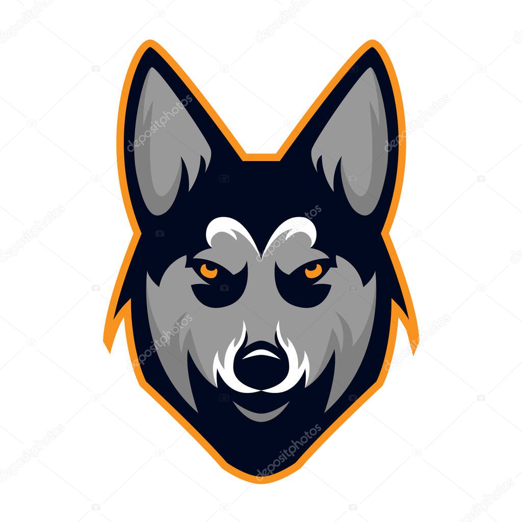 Husky Dog Head Team Mascot Logo. Available in vector format for unlimited file size and to easily change the color.