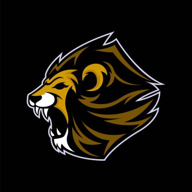 Aslan logo maskot Vektör Vektör formatında sınırsız görüntü boyutu ve renkleri Değiştir easilly için indirilebilir