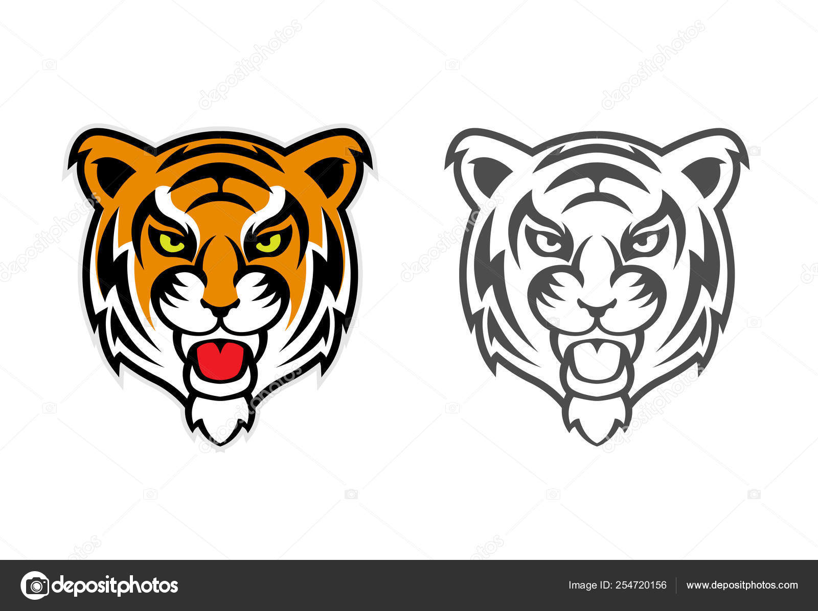 tiger face clipart