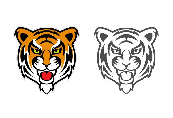 Tiger cabeça clipart mascote logotipo — Vetor de Stock
