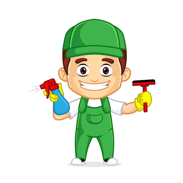 Cleaning Service clipart cartoon mascot — Stock Vector