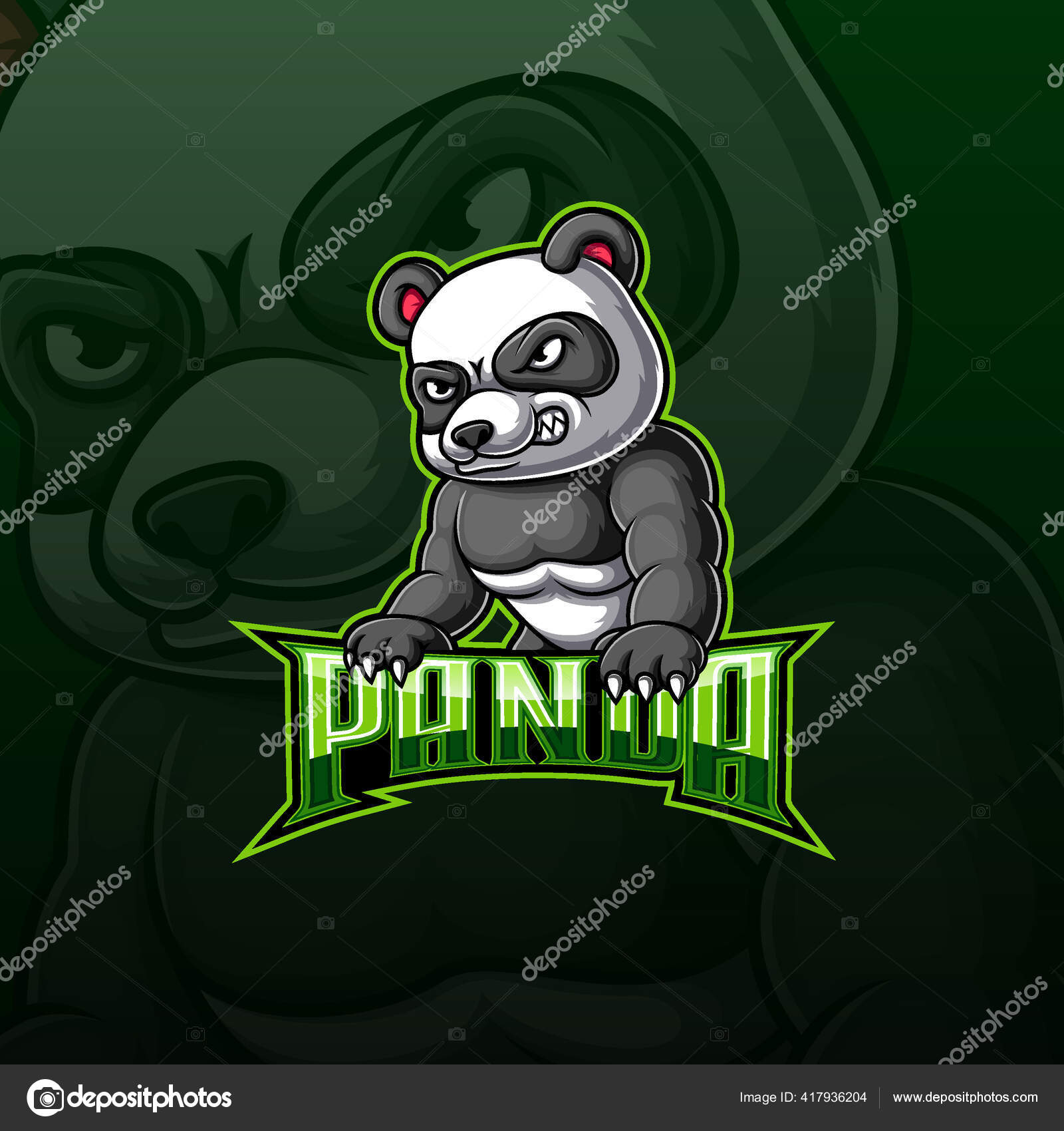 Furious Panda Mascot Gaming Logo Free Download 