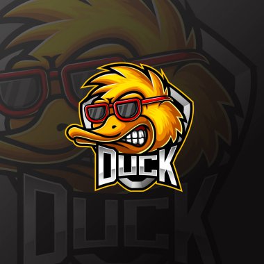 Ördek e spor maskot logosu çizimi