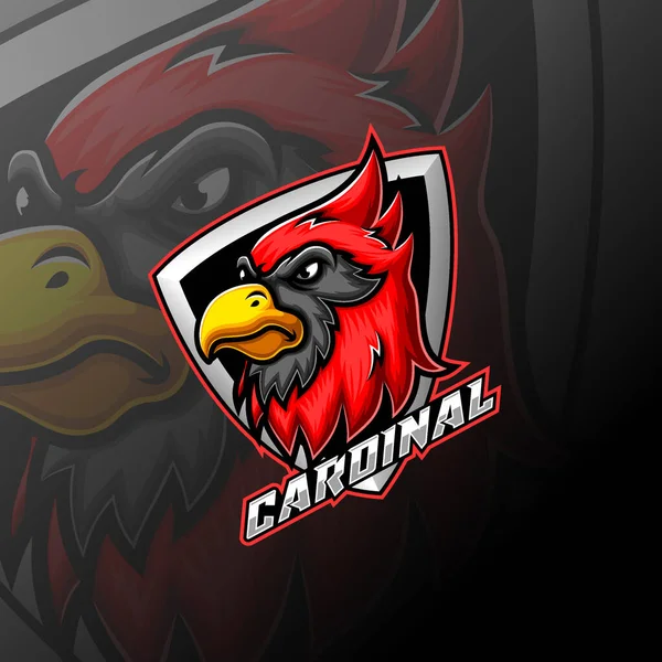 Cardinal Bird Mascot Sport Logo Design Illustration — Stock Vector