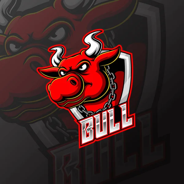 Animal Bull Head Mascot Sports Sports Illustration — стоковый вектор