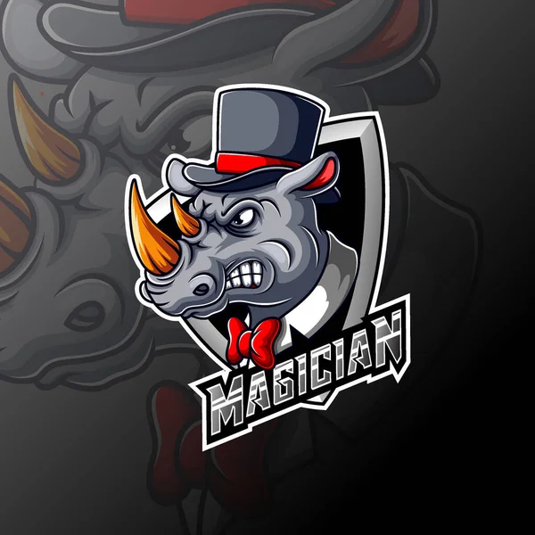 Magic Rhino Sport Logo Illustration — Stock Vector