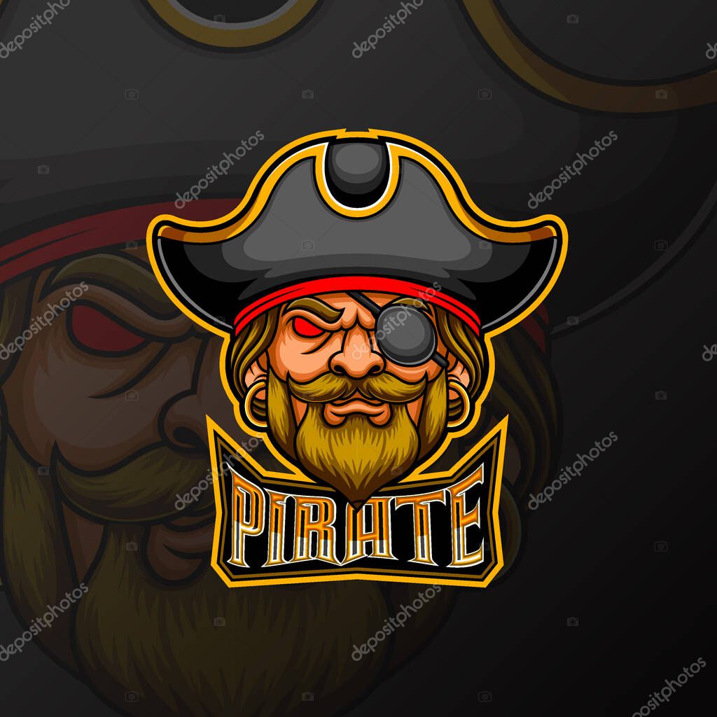 Pirate mascot e sport logo design of illustration