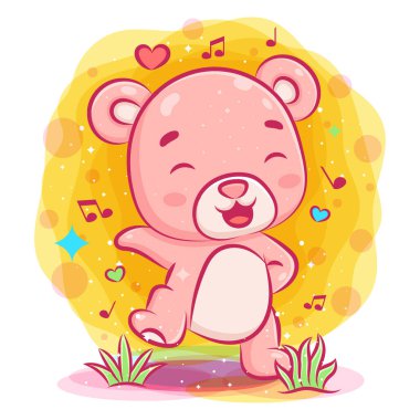 Mutlu bebek ayı çizimi dansı