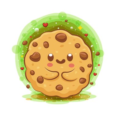 Şirin Choco Chip Kurabiyeleri kawaii çizim karakteri
