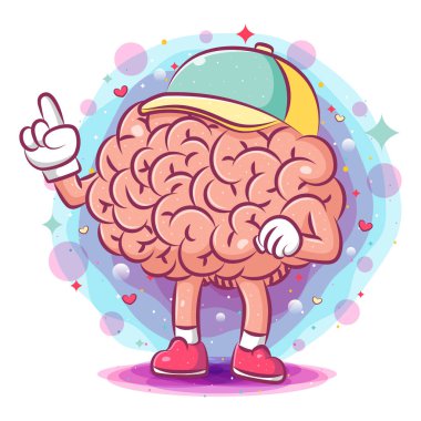 Akıllı beyin illüstrasyonu resimleme başlığını kullanır