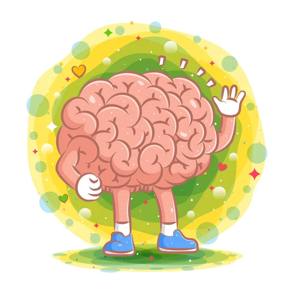 Modelo Ilustración Cerebral Ondea Mano Ilustración — Vector de stock