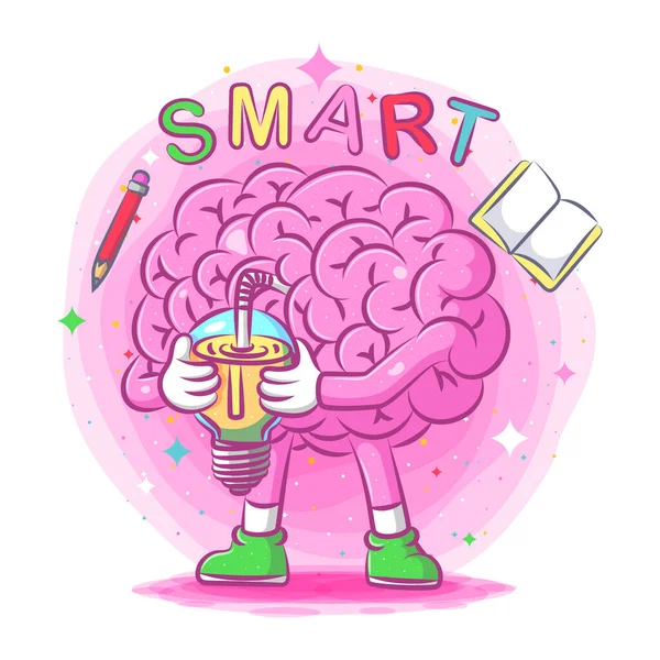 Cérebro Inteligente Bebe Multivitamínico Ilustração —  Vetores de Stock