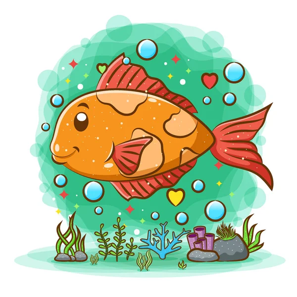 Colorful Clown Loach Live Beautiful Sea Illustration — Stock Vector