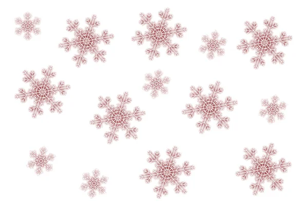 Red Snowflakes White Background — Stock Photo, Image