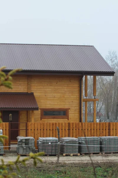 Neues Blockhaus Auf Dem Land — Stockfoto