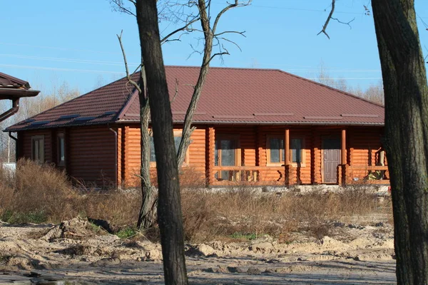 Neues Blockhaus Auf Dem Land — Stockfoto