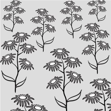 siyah ve beyaz çiçek desenli kartıyla