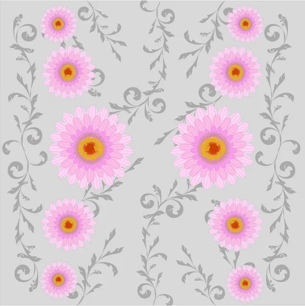 Tarjeta Con Fondo Abstracto Flores Colores Brillantes — Vector de stock