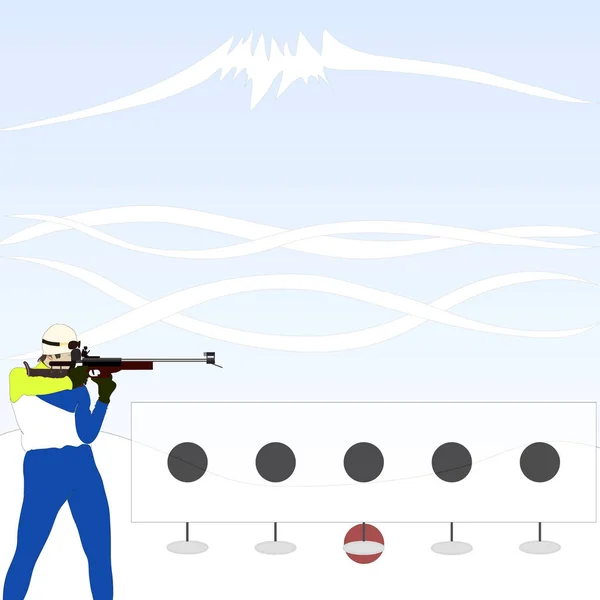 Biathlon Desportista Simplesmente Ilustração Vetorial —  Vetores de Stock