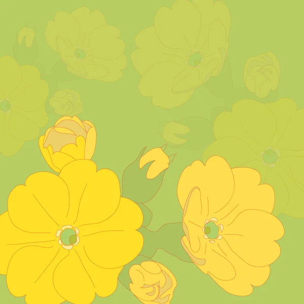 Seamless vintage style green and yellow flower pattern