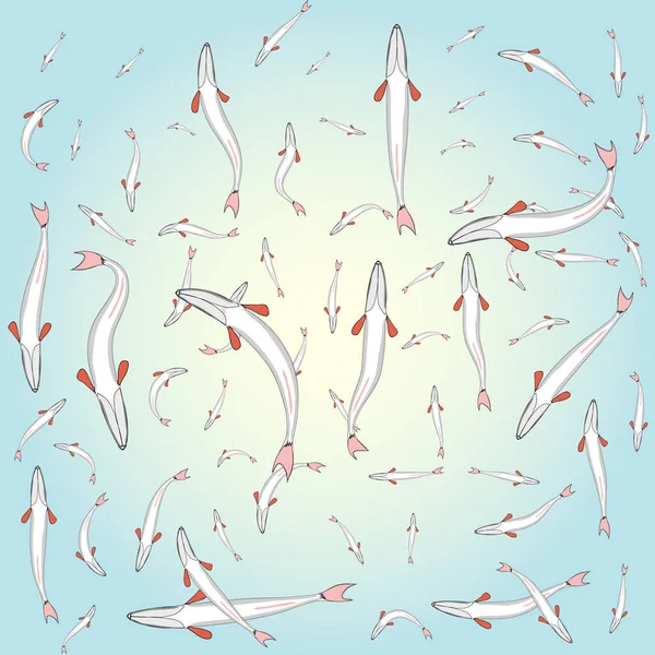 魚シームレスパターン 単にベクトルイラスト — ストックベクタ