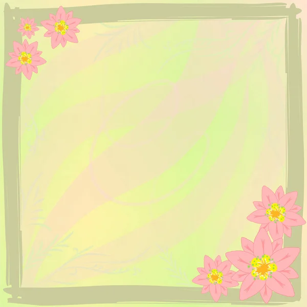Πολύχρωμα Floral Καρέ Διάστημα Αντίγραφο Εικονογράφηση — Διανυσματικό Αρχείο