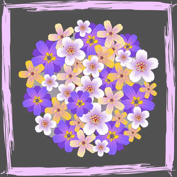 Κάρτα Αφηρημένο Φωτεινό Λουλούδι Πολύχρωμο Φόντο — Διανυσματικό Αρχείο